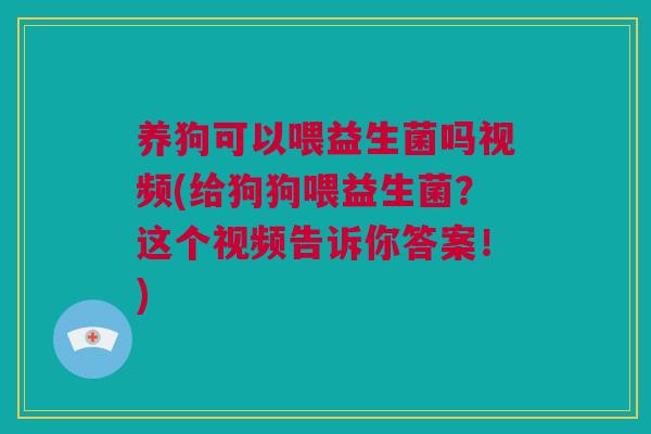 养狗可以喂益生菌吗视频(给狗狗喂益生菌？这个视频告诉你答案！)