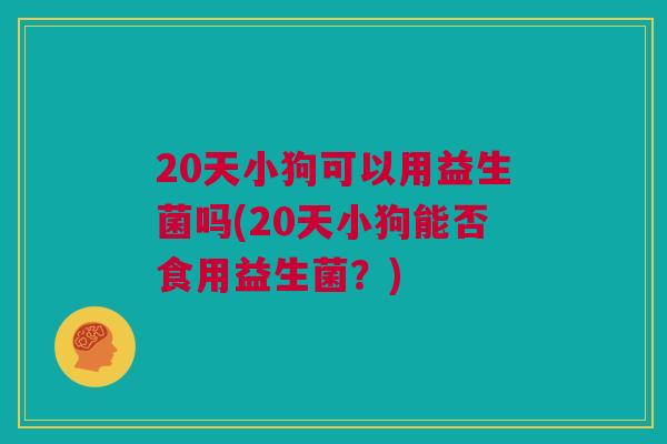 20天小狗可以用益生菌吗(20天小狗能否食用益生菌？)