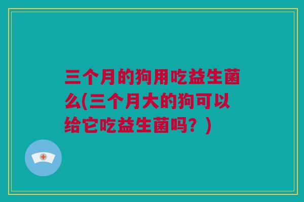 三个月的狗用吃益生菌么(三个月大的狗可以给它吃益生菌吗？)