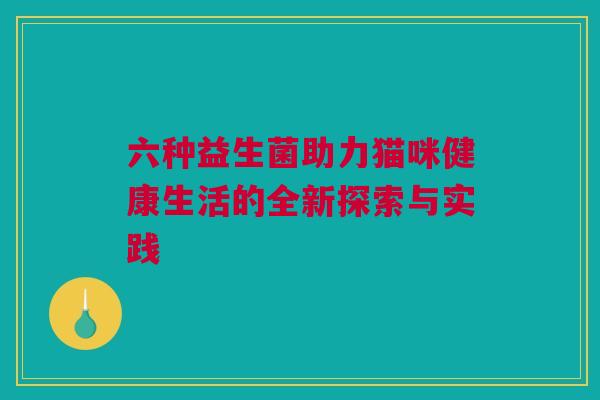 六种益生菌助力猫咪健康生活的全新探索与实践