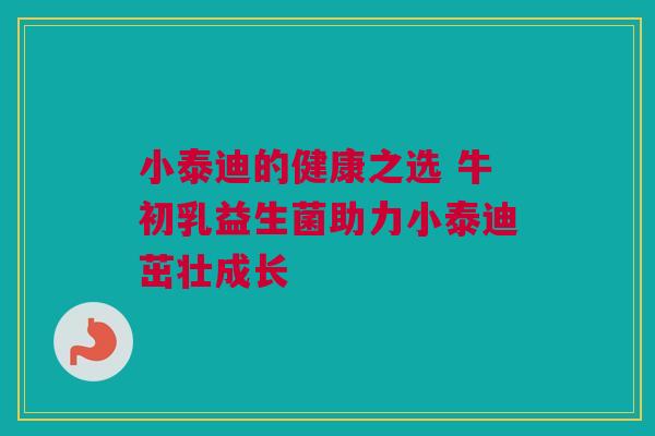 小泰迪的健康之选 牛初乳益生菌助力小泰迪茁壮成长