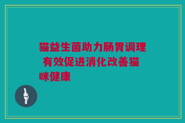 猫益生菌助力肠胃调理 有效促进消化改善猫咪健康