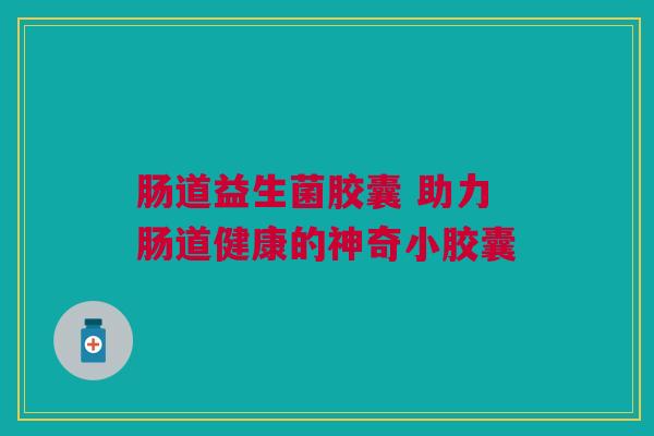 肠道益生菌胶囊 助力肠道健康的神奇小胶囊