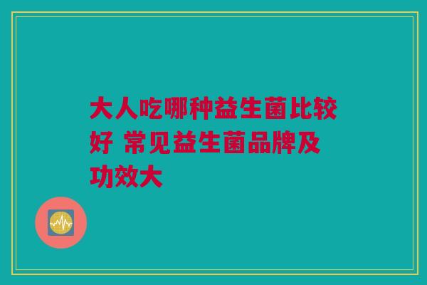 大人吃哪种益生菌比较好 常见益生菌品牌及功效大
