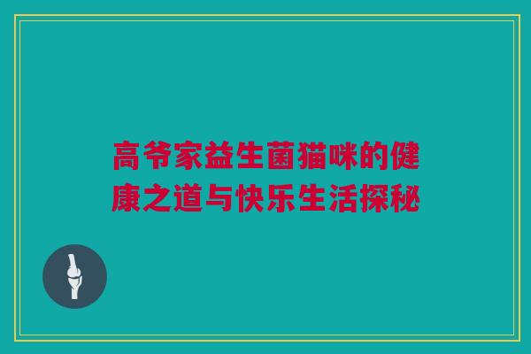 高爷家益生菌猫咪的健康之道与快乐生活探秘