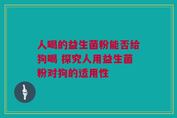 人喝的益生菌粉能否给狗喝 探究人用益生菌粉对狗的适用性