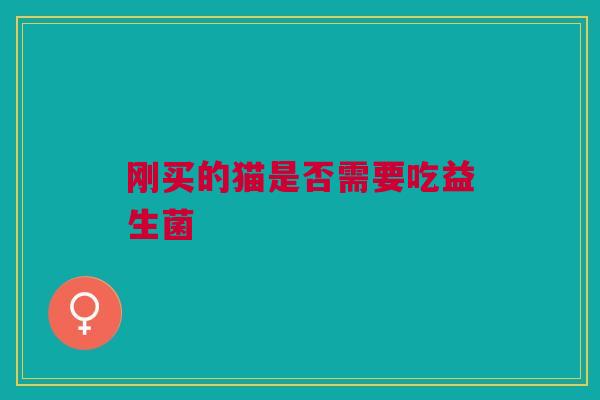 刚买的猫是否需要吃益生菌