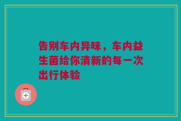 告别车内异味，车内益生菌给你清新的每一次出行体验