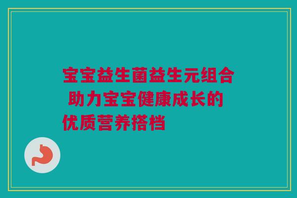 宝宝益生菌益生元组合 助力宝宝健康成长的优质营养搭档