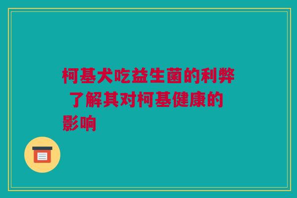 柯基犬吃益生菌的利弊 了解其对柯基健康的影响