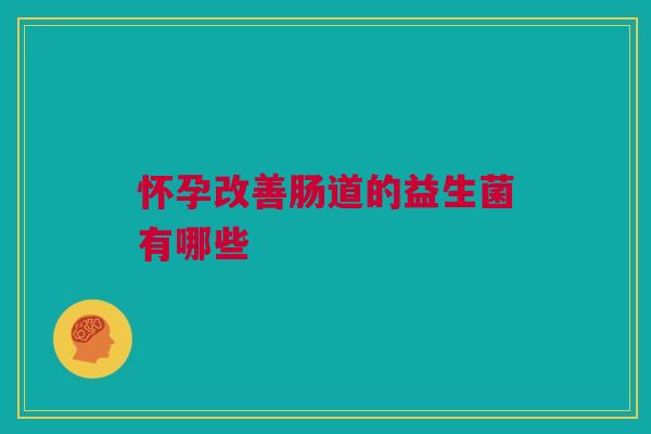 怀孕改善肠道的益生菌有哪些