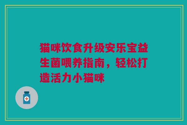 猫咪饮食升级安乐宝益生菌喂养指南，轻松打造活力小猫咪