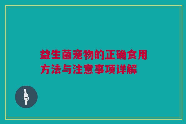 益生菌宠物的正确食用方法与注意事项详解